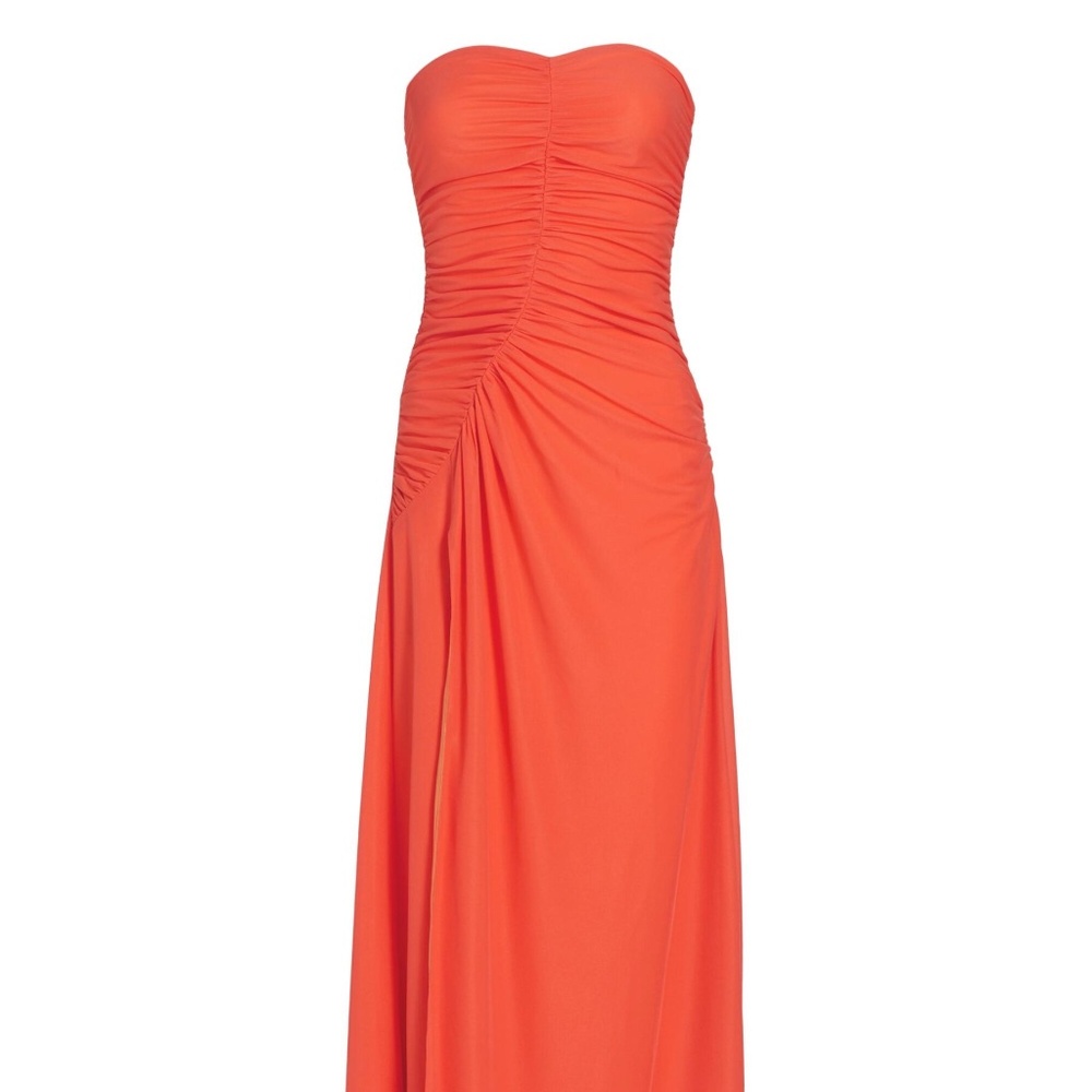 Ruched Strapless Maxi Dress - Sweet Coral
